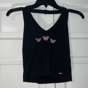 Hollister Butterfly Black Halter Top